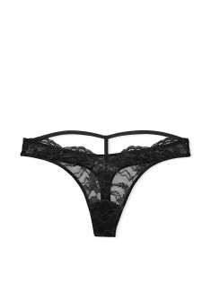 Трусики Shine Strap Cutout Back Thong Panty black