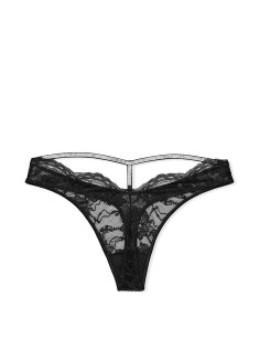 Трусики Shine Strap Cutout Back Thong Panty black