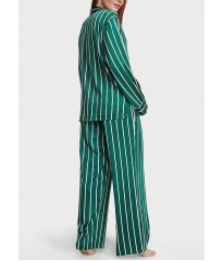 Піжама Satin Long Pj set Deepest Green Stripe