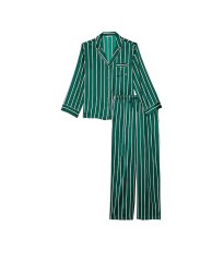 Піжама Satin Long Pj set Deepest Green Stripe