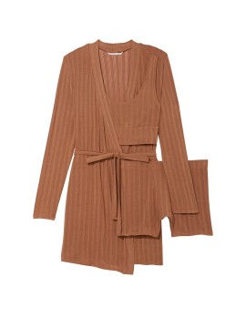 Піжама Luxe Modal Ribbed 3-Piece Set Caramel
