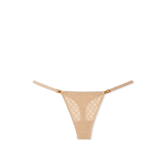 Трусики Icon Lace Adjustable String Thong Panty Praline
