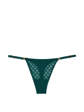 Трусики Icon Lace Adjustable String Thong Panty Black Ivy