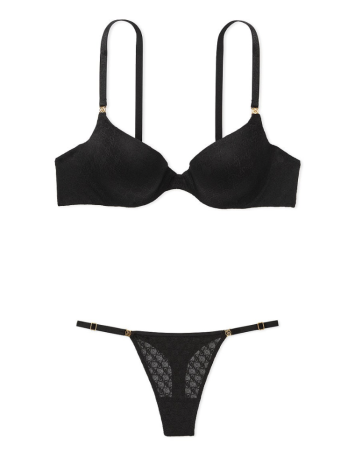 Комплект білизни Icon by Victoria's Secret Push-Up Demi Bra Black Set
