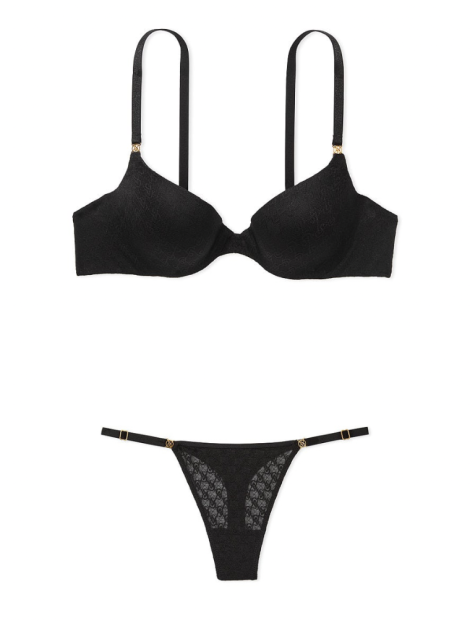Комплект білизни Icon by Victoria's Secret Push-Up Demi Bra Black Set