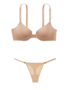 Комплект белья Icon by Victoria's Secret Push-Up Demi Bra Praline Set