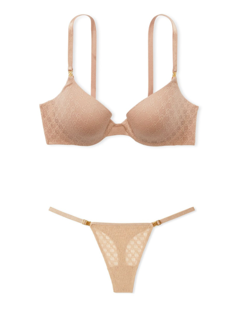 Комплект білизни Icon by Victoria's Secret Push-Up Demi Bra Praline Set