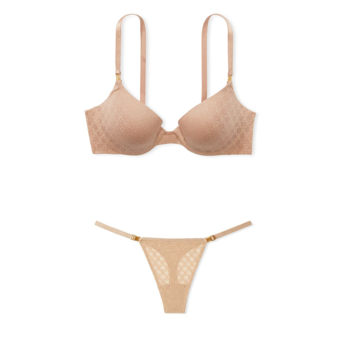 Комплект белья Icon by Victoria's Secret Push-Up Demi Bra Praline Set