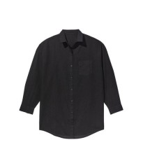 Сорочка Oversized Linen Shirt Cover Up Black
