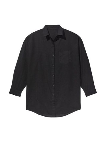 Сорочка Oversized Linen Shirt Cover Up Black