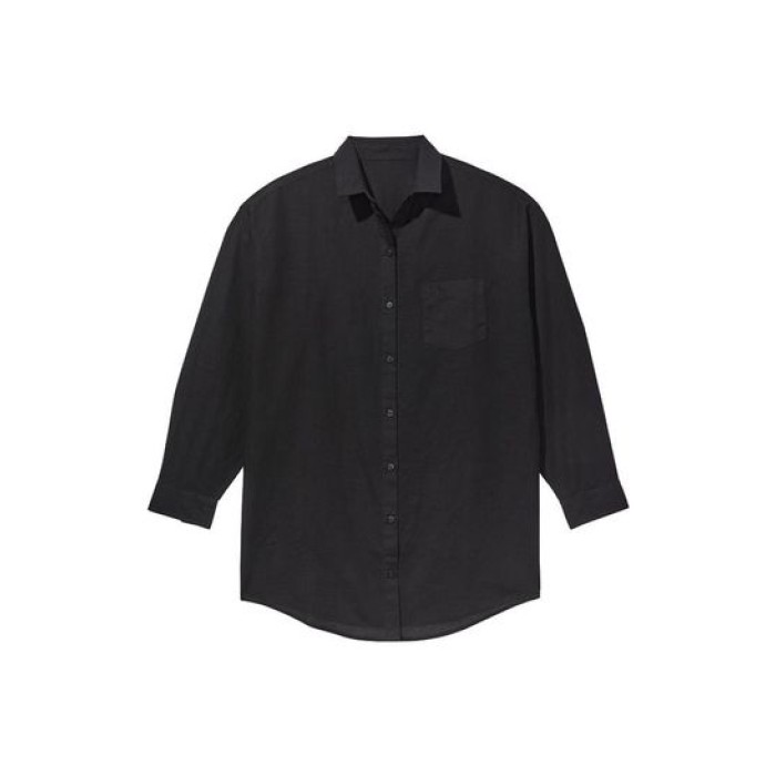 Сорочка Oversized Linen Shirt Cover Up Black
