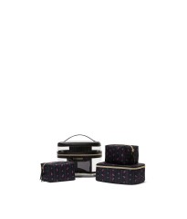 Набір косметичок 4-Piece Makeup Bag Black Ditsy Floral