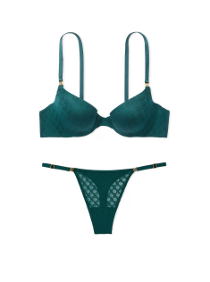 Комплект білизни Victoria's Secret Push-Up Demi Bra Black Ivy Set
