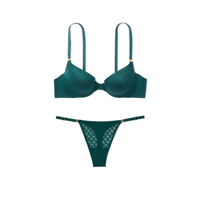 Комплект білизни Victoria's Secret Push-Up Demi Bra Black Ivy Set