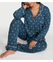 Пижама Modal Long Pajama Set Blue heart