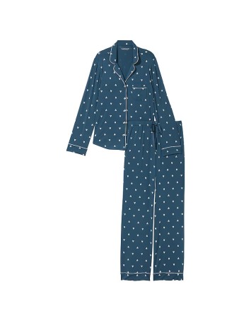 Піжама Modal Long Pajama Set Blue heart