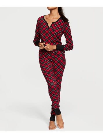 Пижама Thermal Long Pajama Set Lipstick Bias Plaid
