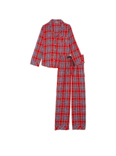 Пижама Flannel Long Pajama Set Lipstick Beauty Plaid