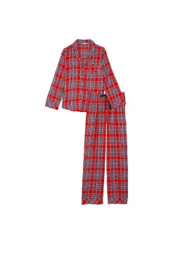 Пижама Flannel Long Pajama Set Lipstick Beauty Plaid