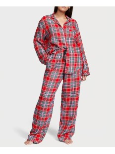 Пижама Flannel Long Pajama Set Lipstick Beauty Plaid