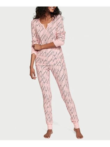 Пижама Thermal Long Pajama Set Pretty Blossom Vs Script