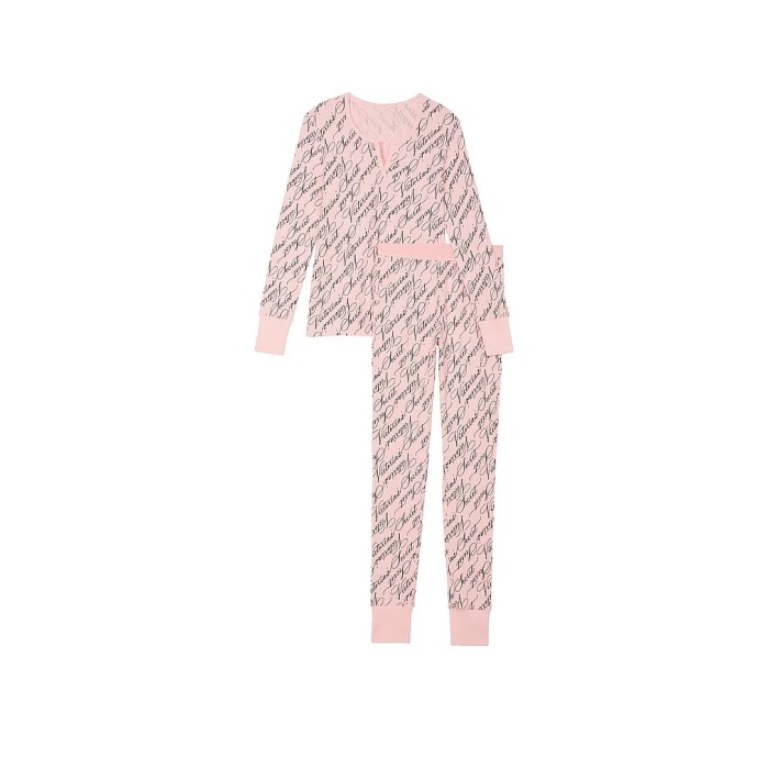 Пижама Thermal Long Pajama Set Pretty Blossom Vs Script