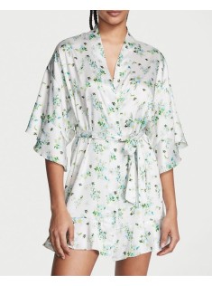 Сатиновий халат Вікторія Сикрет Flounce Satin Robe Floral Print