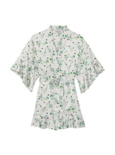 Сатиновий халат Вікторія Сикрет Flounce Satin Robe Floral Print
