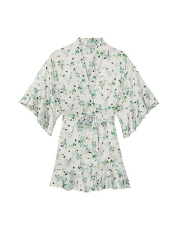 Сатиновый халат Виктория Сикрет Flounce Satin Robe Floral Print 