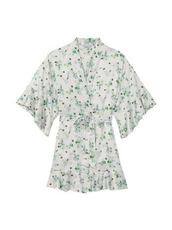 Сатиновий халат Вікторія Сикрет Flounce Satin Robe Floral Print