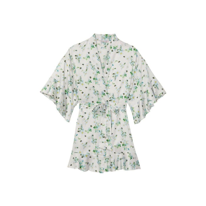 Сатиновий халат Вікторія Сікрет Flounce Satin Robe Floral Print