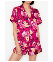 Сатиновая пижама Satin Short PJ Set Flower print