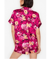 Сатиновая пижама Satin Short PJ Set Flower print