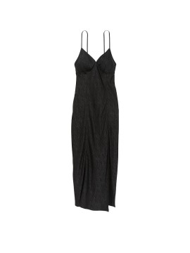 Пеньюар Icon Satin Midi Slip Black