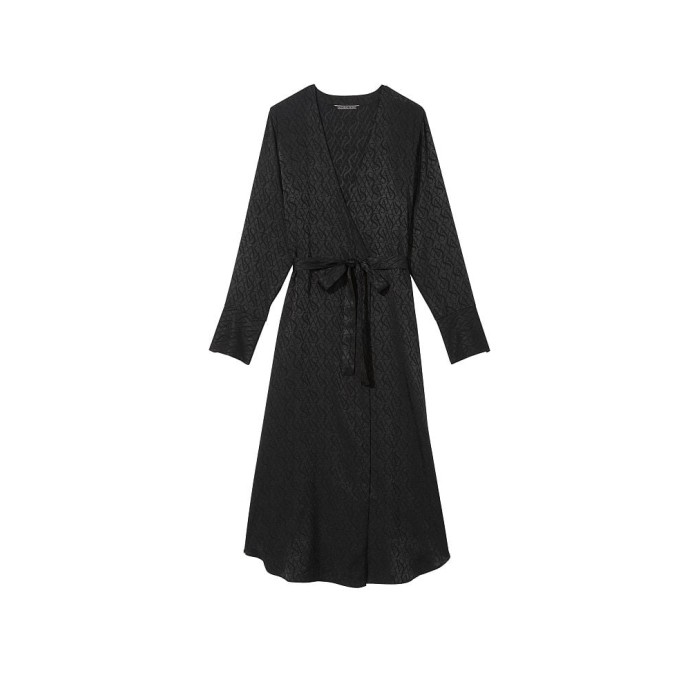 Халат Icon Satin Long Robe Black