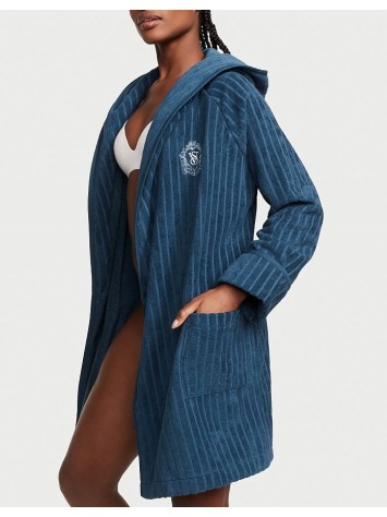 Халат Вікторія Сікрет Terry Hooded Short Robe Vs Blue