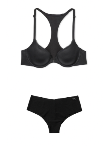 Комплект білизни Smooth Front Fastening Lightly Lined Demi Bra Black Set