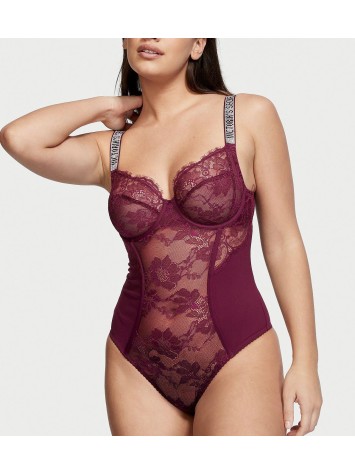 Боди The Fabulous Full Cup Shine Lace Teddy Red