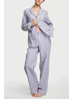Піжама Cotton Long Pajama Set Pink Blue Stripe