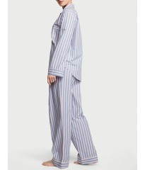 Піжама Cotton Long Pajama Set Pink Blue Stripe