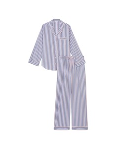 Піжама Cotton Long Pajama Set Pink Blue Stripe