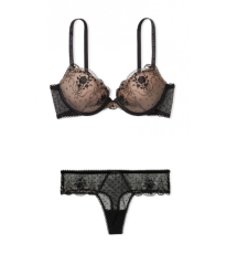 Комплект белья Luxe Lingerie Black Gold Lace Bra Set 