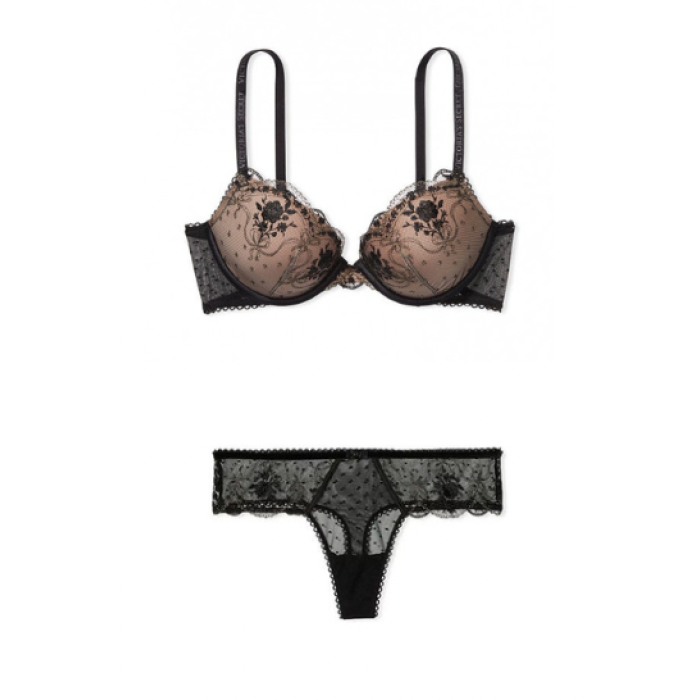 Комплект білизни Luxe Lingerie Black Gold Lace Bra Set