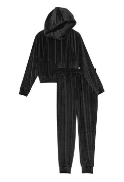 Велюровий костюм Velour Hoodie and Jogger Lounge Set Black