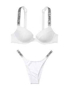 Купальник Shine Strap Sexy Tee Push-Up Bikini White