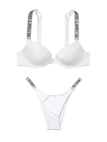 Купальник Shine Strap Sexy Tee Push-Up Bikini White