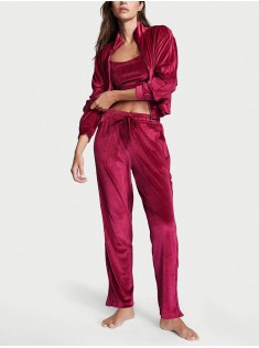 Велюровий спортивний костюм Ribbed Velour 3-Piece Tracksuit Set Red