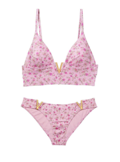 Купальник V-hardware Bralette Swim Pink Flower Print Set