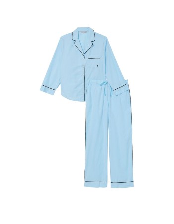 Піжама Cotton Long Pajama Set Blue Chambray