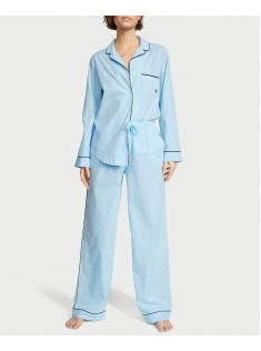 Піжама Cotton Long Pajama Set Blue Chambray